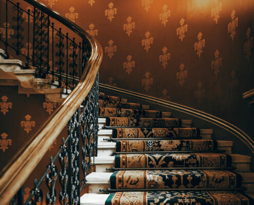 luxury stair runners and custom carpet installation in Washington DC home