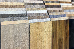Different types of wood flooring samples